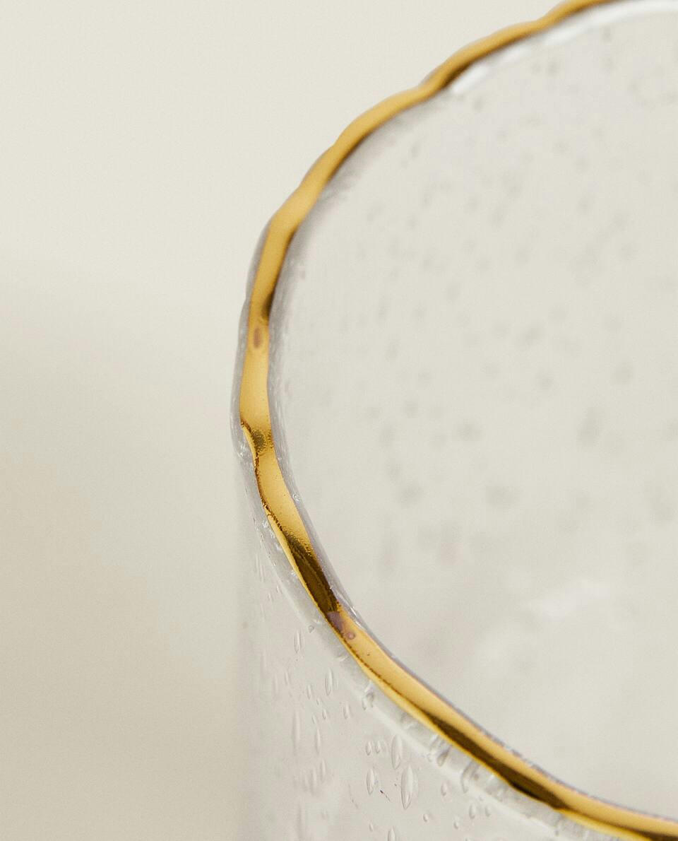 VASO COM BORDA DOURADA