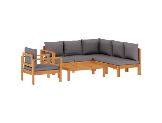 VIDAXL - Salon extérieur Salon de jardin avec coussins 5 pcs bois d'acacia solide