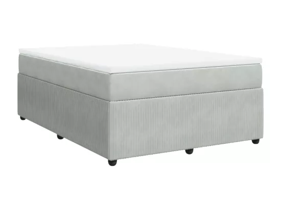 Sommier à lattes de lit et matelas Gris clair 140x190cm Velours