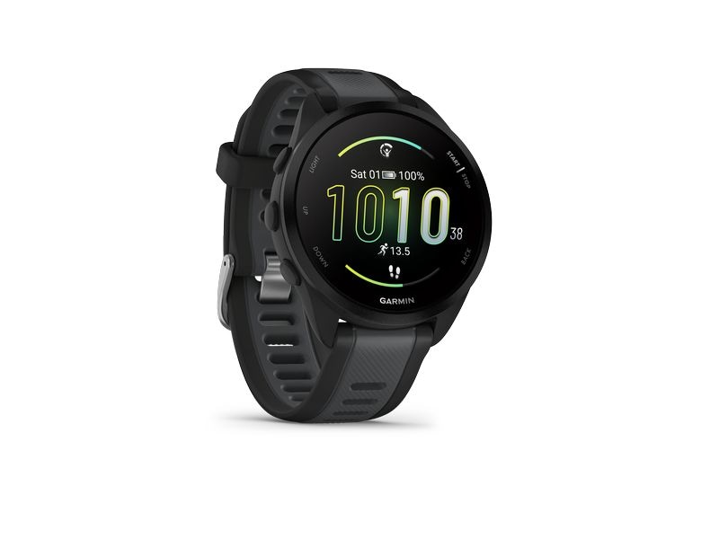 GARMIN Sportuhr Forerunner 165 Dunkelgrau/Schwarz Smarte Laufuhr