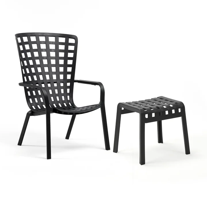 Nardi - Folio verstellbarer Outdoor-Sessel   Poggio Hocker, anthrazit