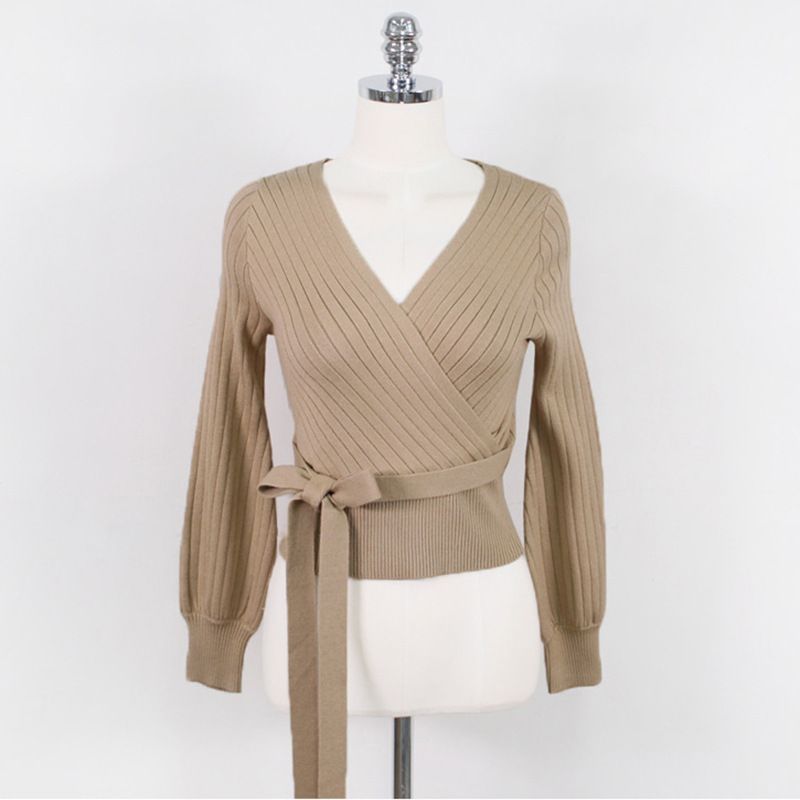 Leandra - V-hals gebreide blouse