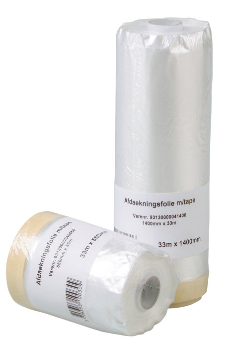 Afdækningsfolie med tape 55 cm x 33 meter - Luxi