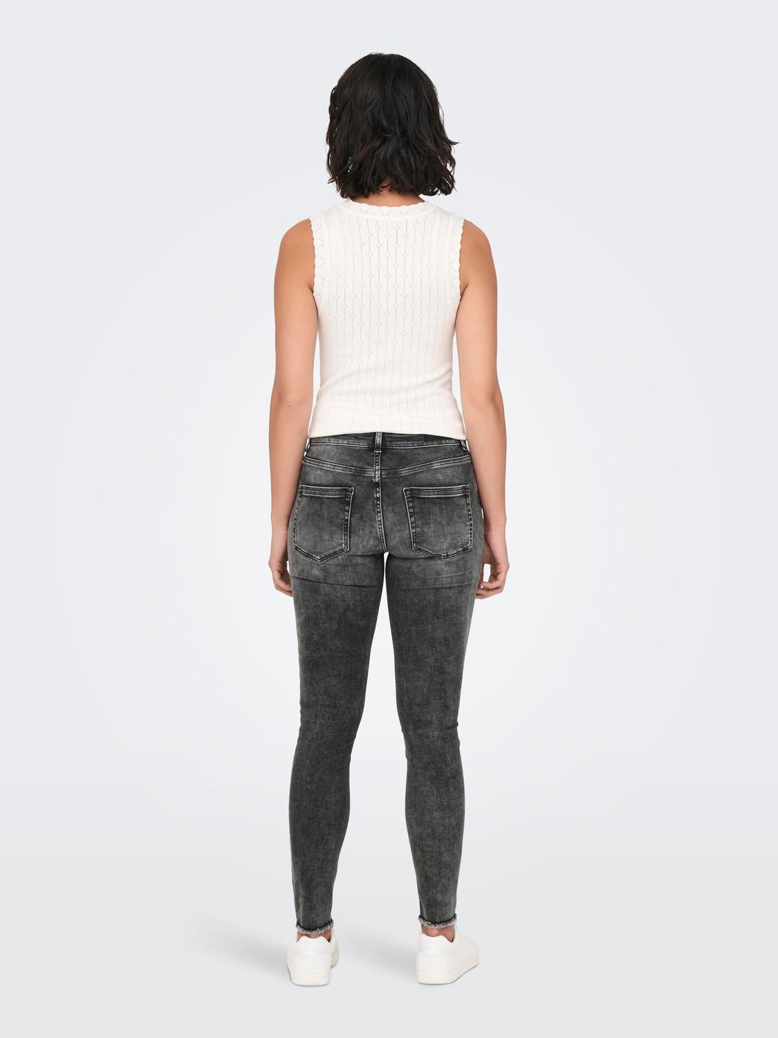 ONLBLUSH Mittlere Taille Skinny Fit Jeans Dark Grey Denim