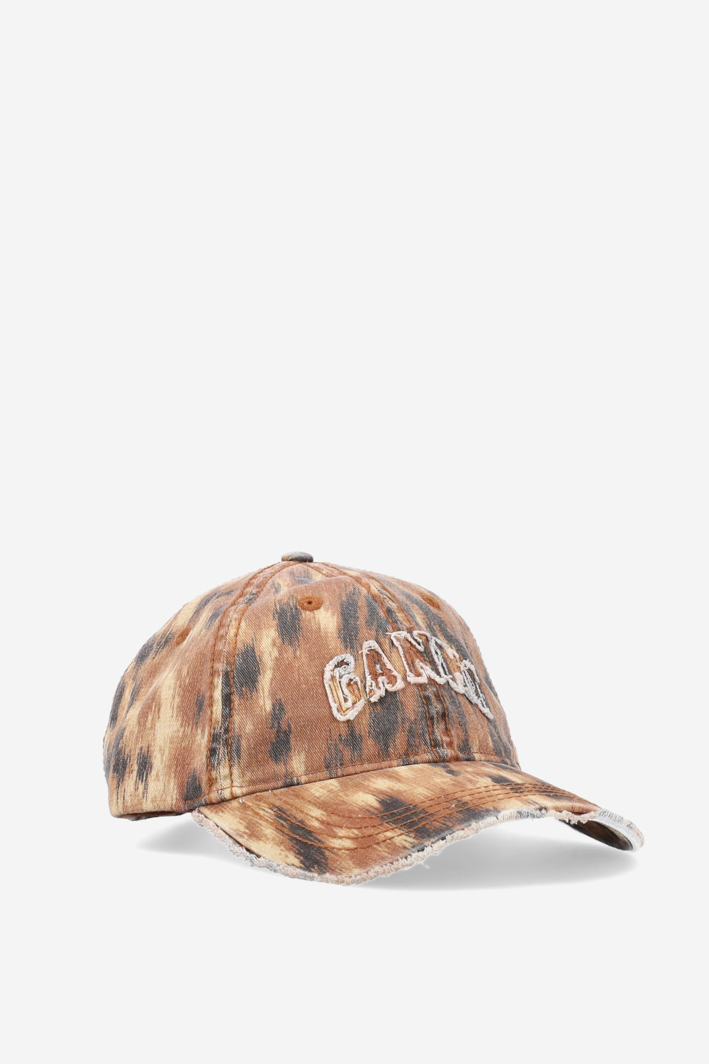 Washed cotton print canvas cap