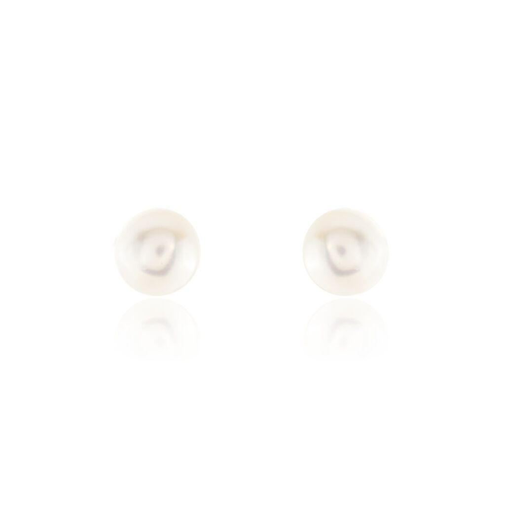 Boucles D'oreilles Puces Pascaloun Argent Perle De Culture