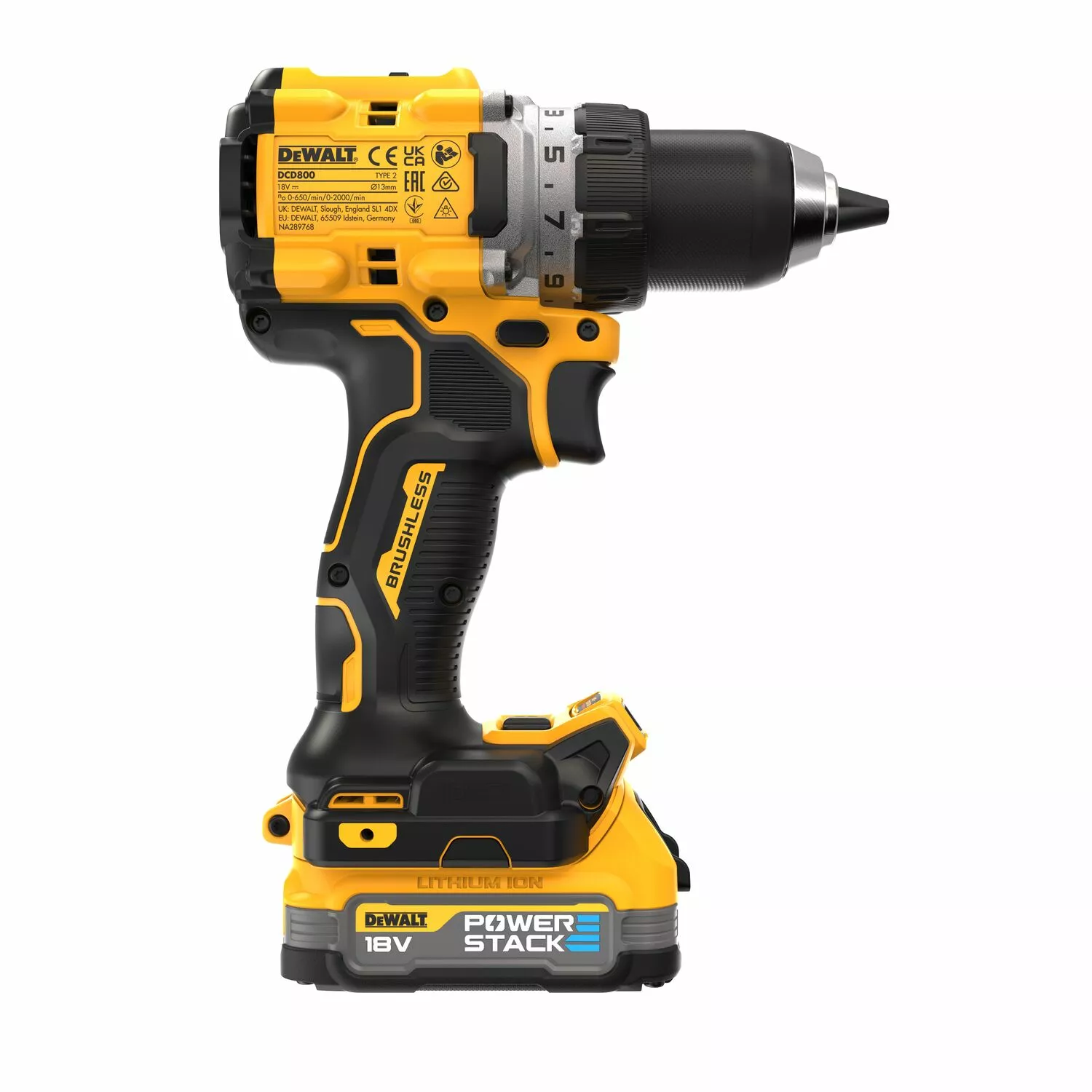 DeWALT DCD800E2T-QW 18V XR Li-ion Accu klopboormachine set (2x PowerStack) in TSTAK koffer