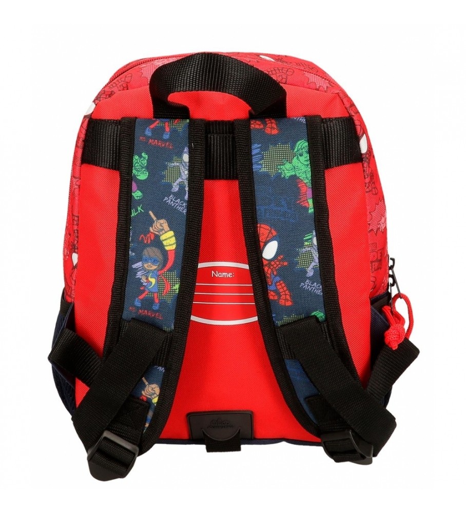Mochila Joumma Go Spidey adaptável vermelha - 23x28x10cm -