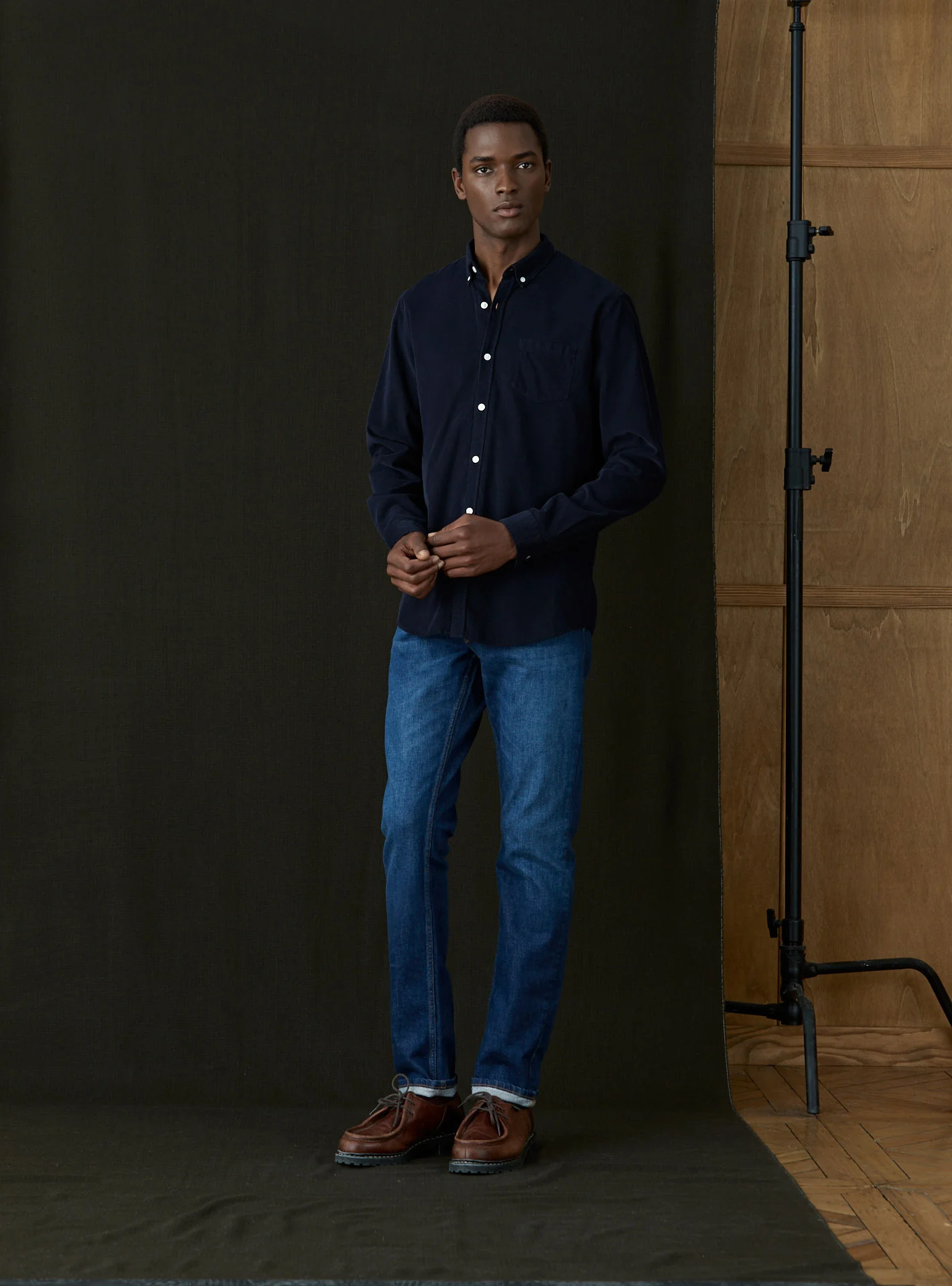 Chemise Tribeca en velours Navy