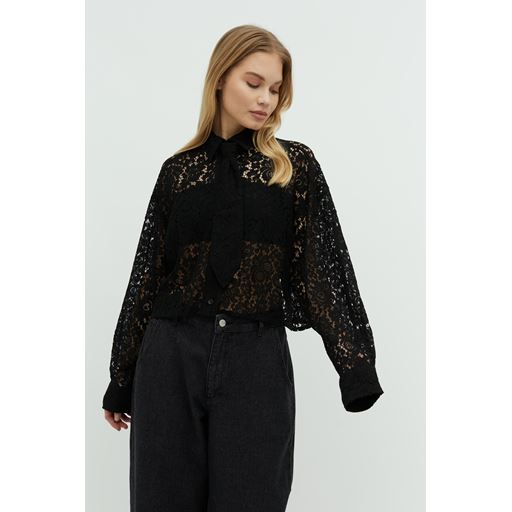 mbyM Eme Tie-M Bluse, Black, M/L