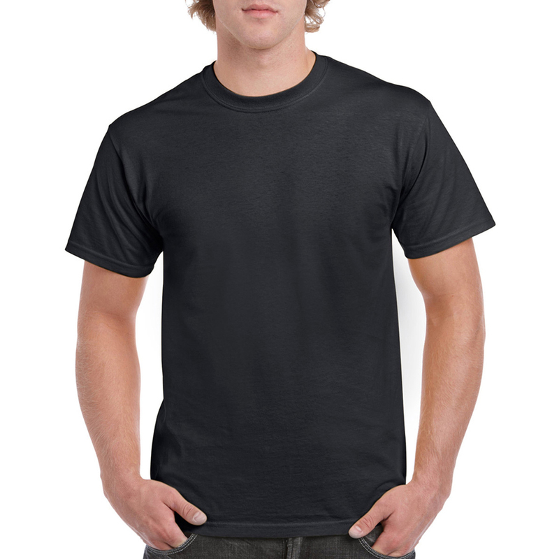 Camiseta básica de manga curta Gildan Heavy Cotton, 100% algodão grosso.