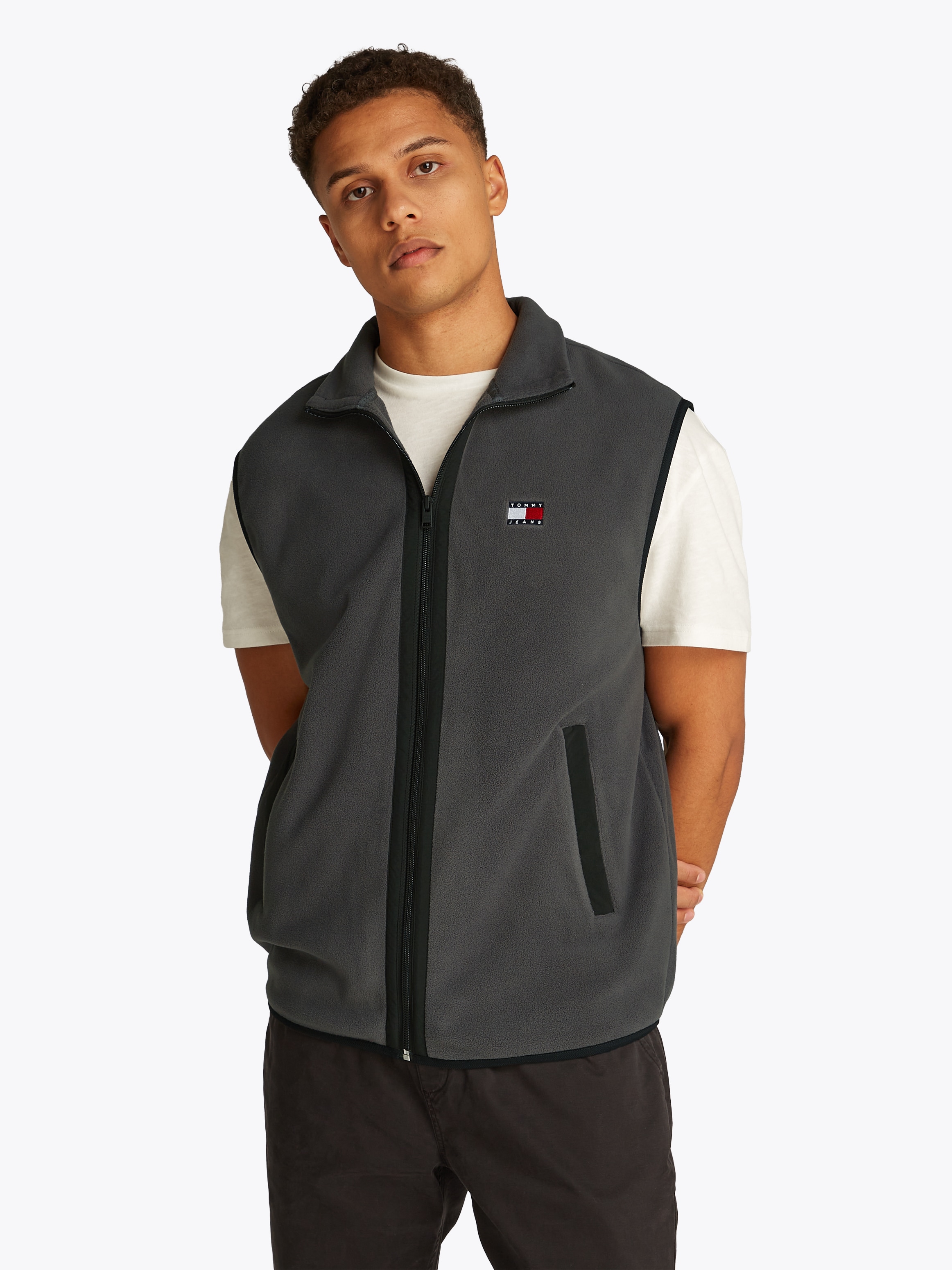Tommy Jeans Plus Fleeceweste »TJM POLAR FLEECE VEST EXT« Grosse Grössen, mit kontrastfarbenen Details