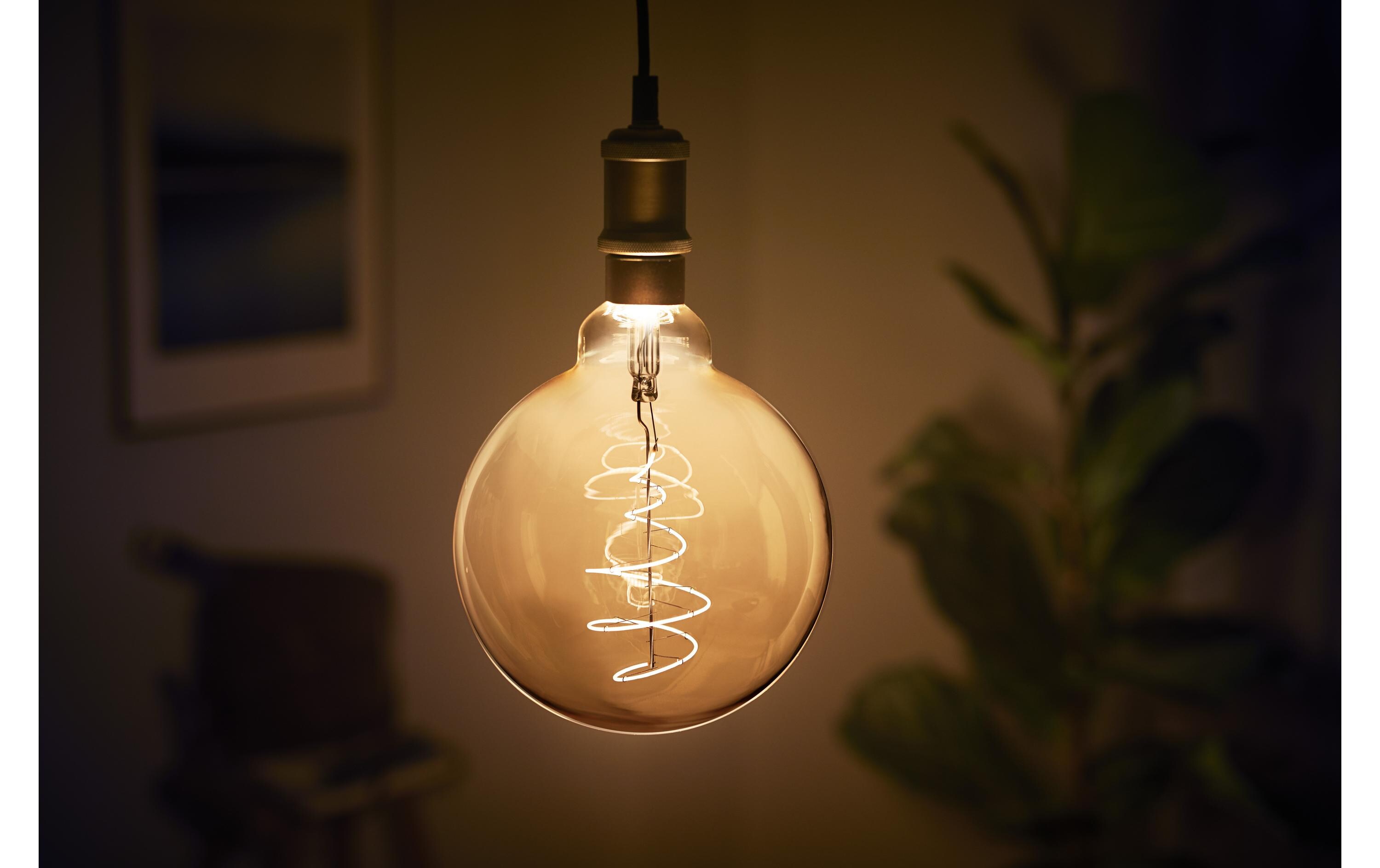 Lampe LEDcla giant 25W E27 G200 GOLD ND WarmweissVintage LED-Leuchtmittel G200 mit sichtbarem Glühfaden
