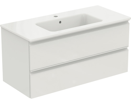Badkamermeubelset Ideal Standard Connect E BxHxD 101,5 x 50,5 x 46,5 cm, witte fronten met witte keramische wastafel K8700WG