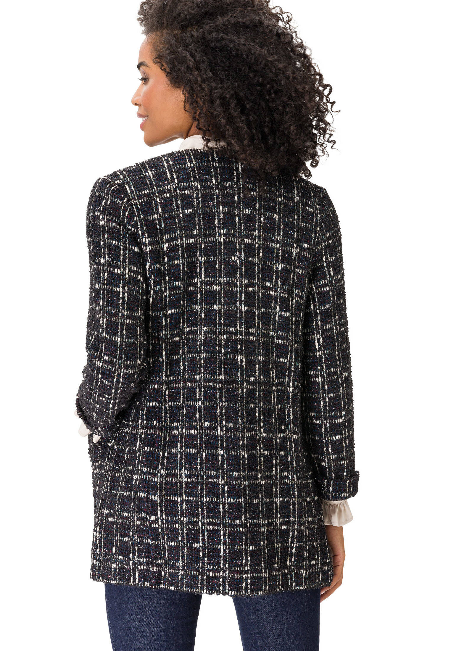 zero| Damen Sweatjacke mit Knöpfen