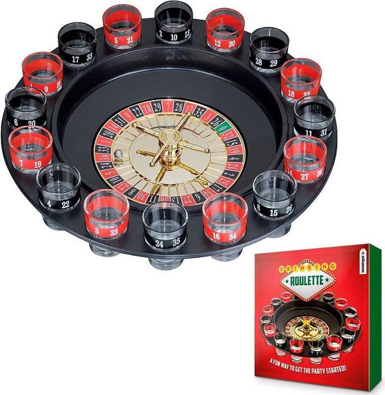 MikaMax Drinking Roulette Drankspel – Drankspel - Roulette Drinking Game - Luxe Cadeauverpakking - Incl. 16 Shotglaasjes