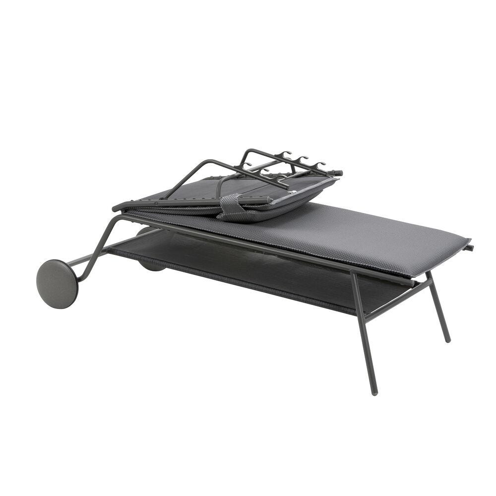 Set aus 2 hohen Sonnenliegen Miami II BeComfort® Silver
