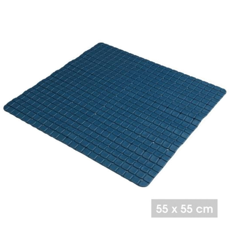 Urban Living Badkamer anti slip mat - rubber - blauw - 55 x 55 cm