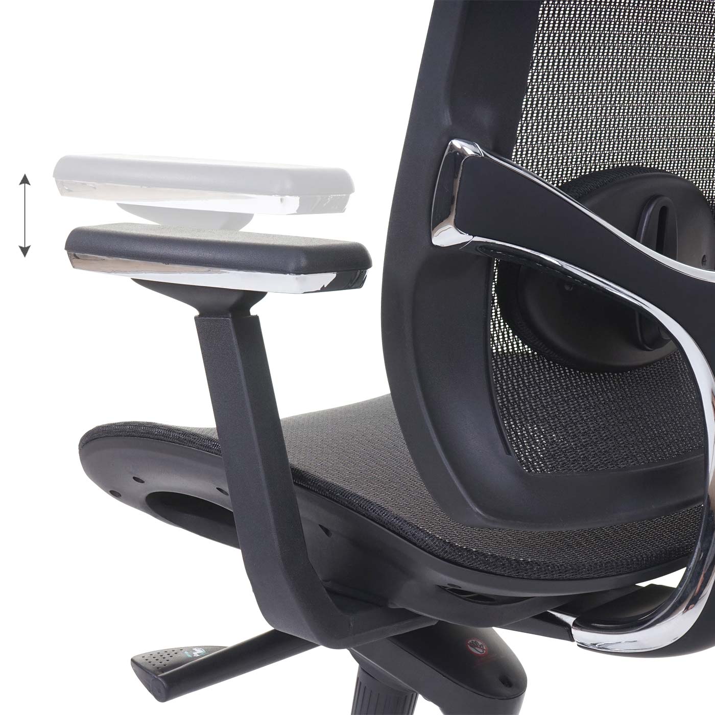 Bürostuhl MCW-A55, Schreibtischstuhl Drehstuhl, Kunstleder Textil ISO9001 schwarz