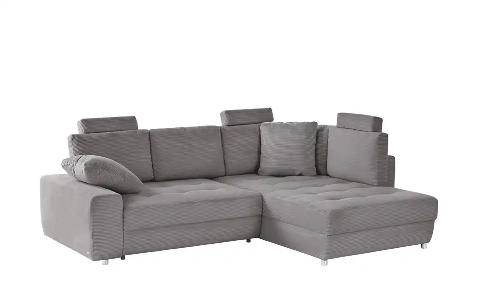 Ecksofa Arissa de Luxe Grau rechts Cordstoff