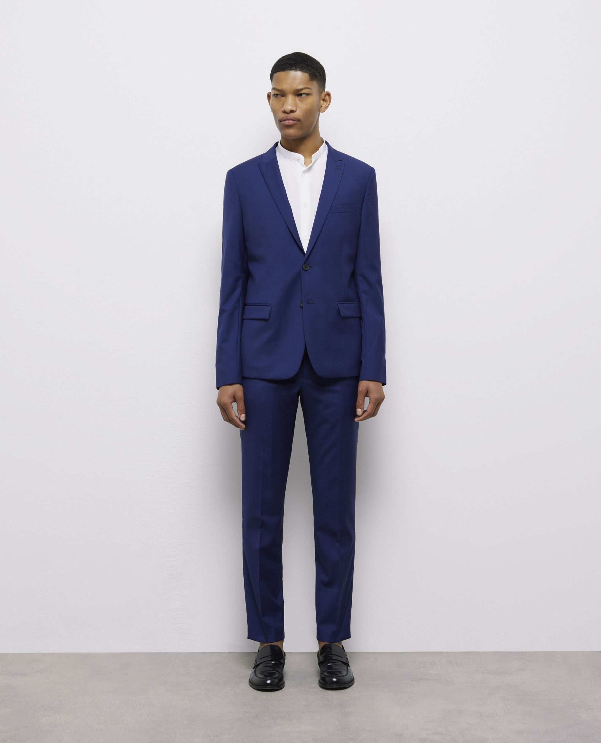 Veste de costume micro motif bleu marine