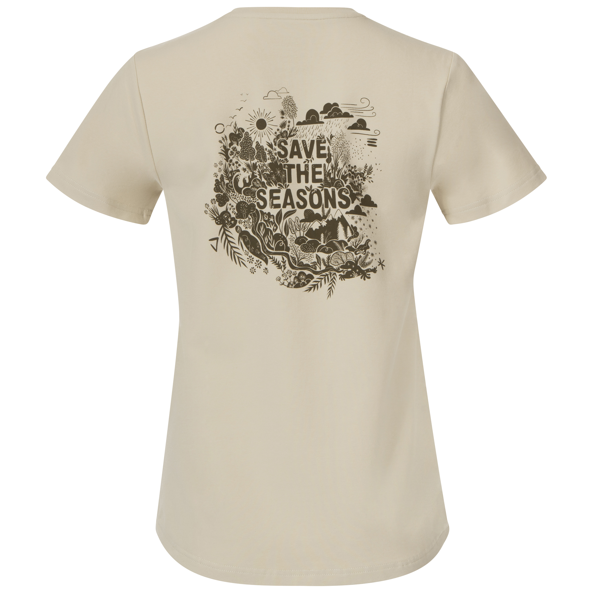 Graphic Tee Dame Chalk Sand/Dark Olive Green