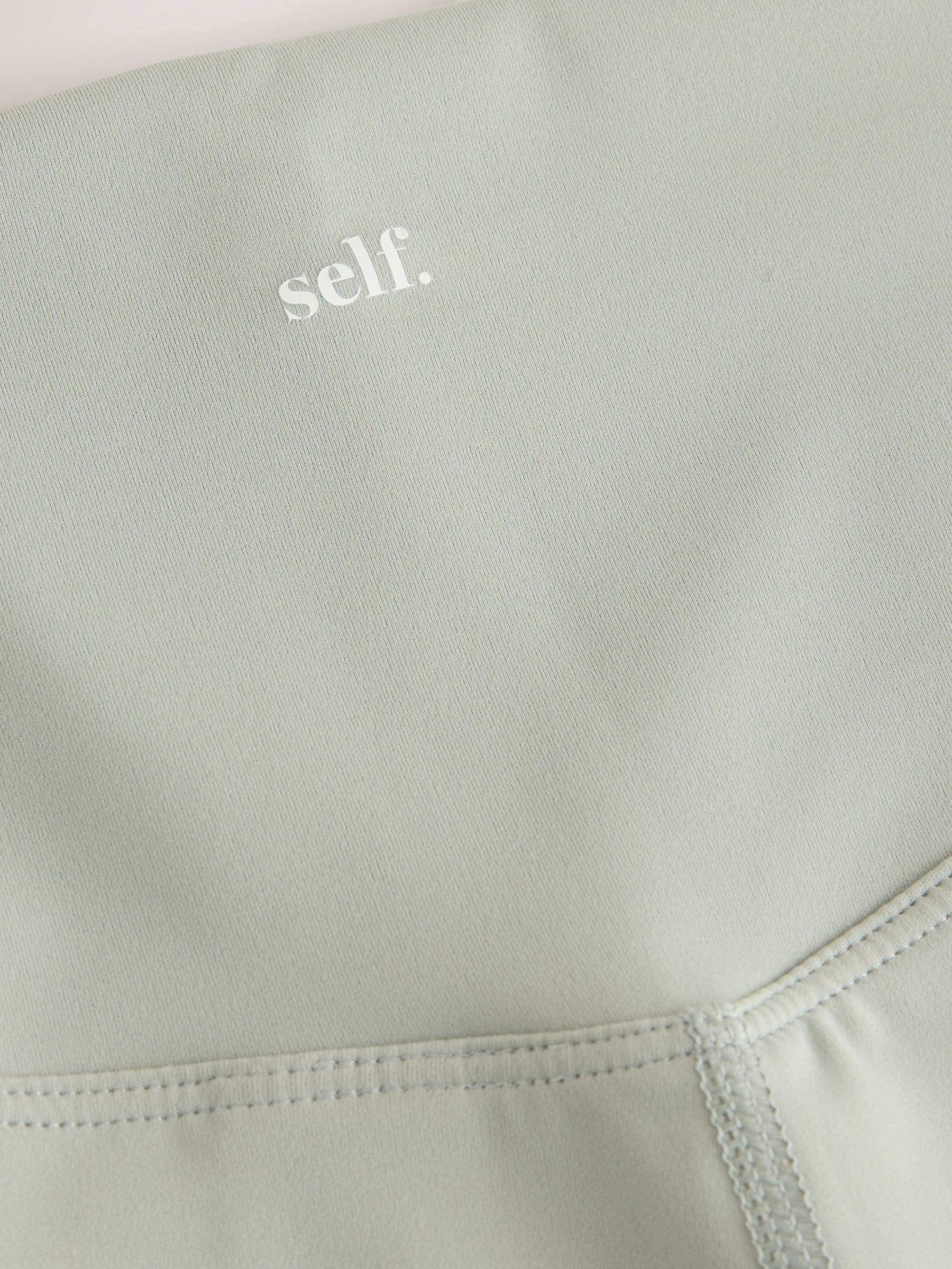 Grijs-groen - self. Legging met hoge taille
