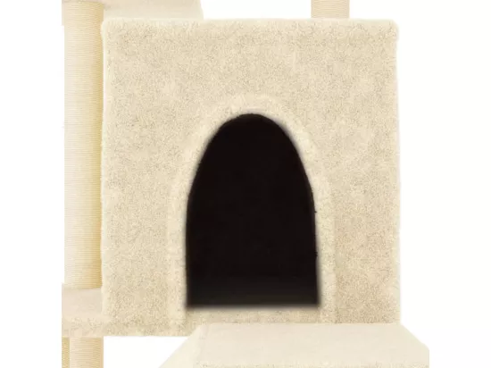 Arbre à chat avec griffoirs en sisal crème 110,5 cm