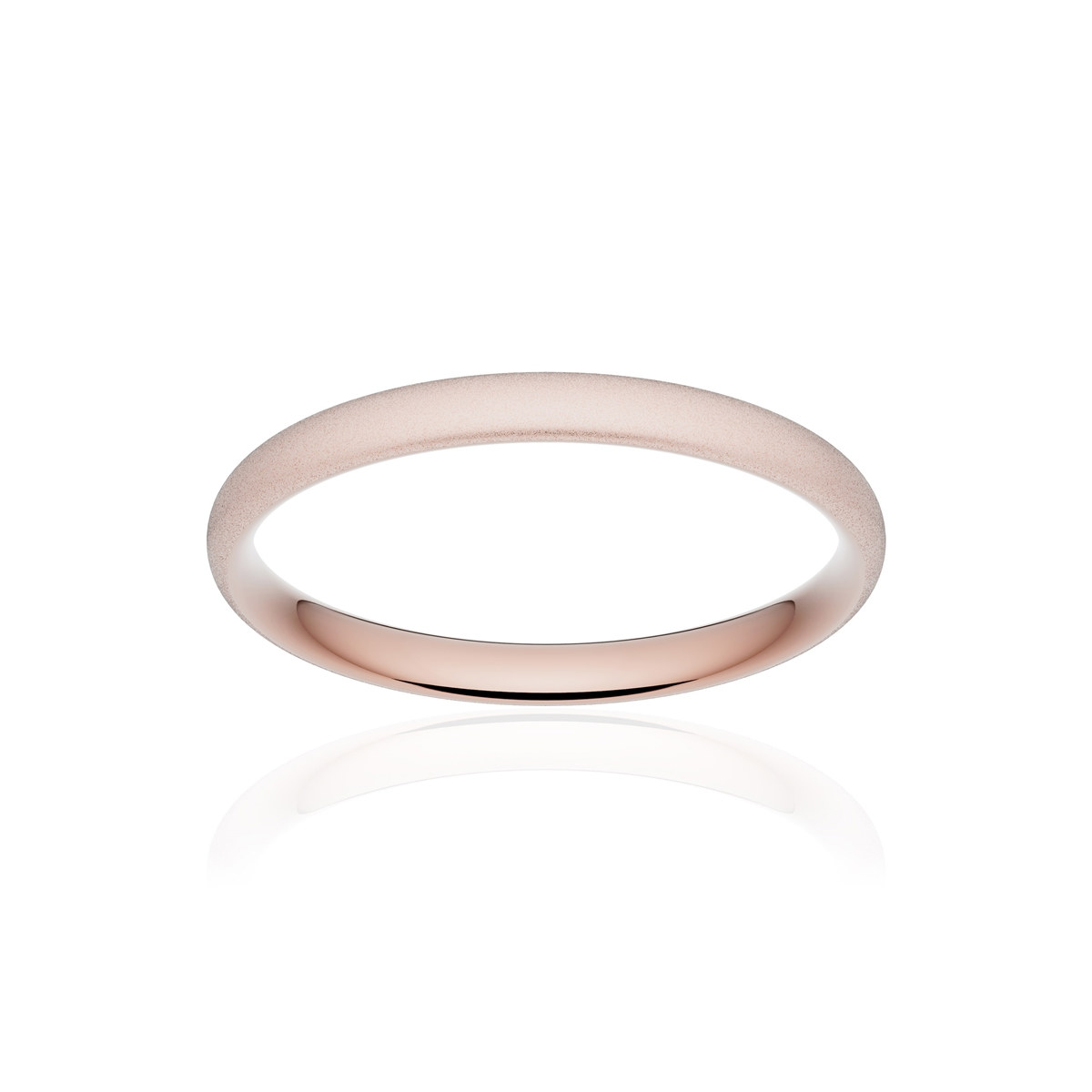 Alliance or 375 rose sablé demi-jonc confort 2,5mm
