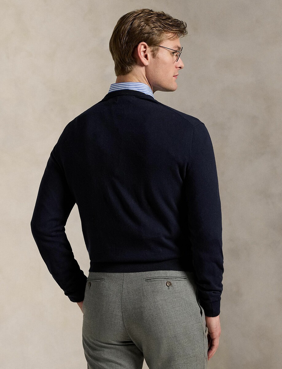 POLO RALPH LAUREN<br>Suéter de mistura de algodão com gola redonda