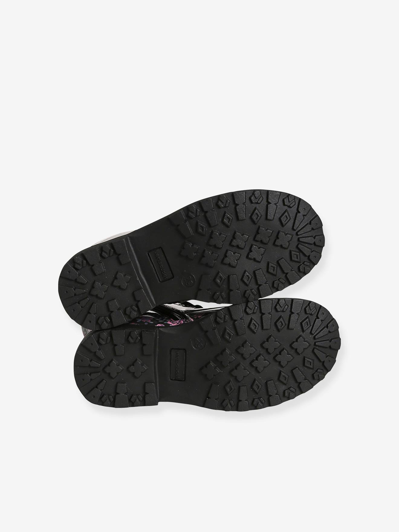 Botas de cano curto com cadarço para meninas, marrom metálico médio