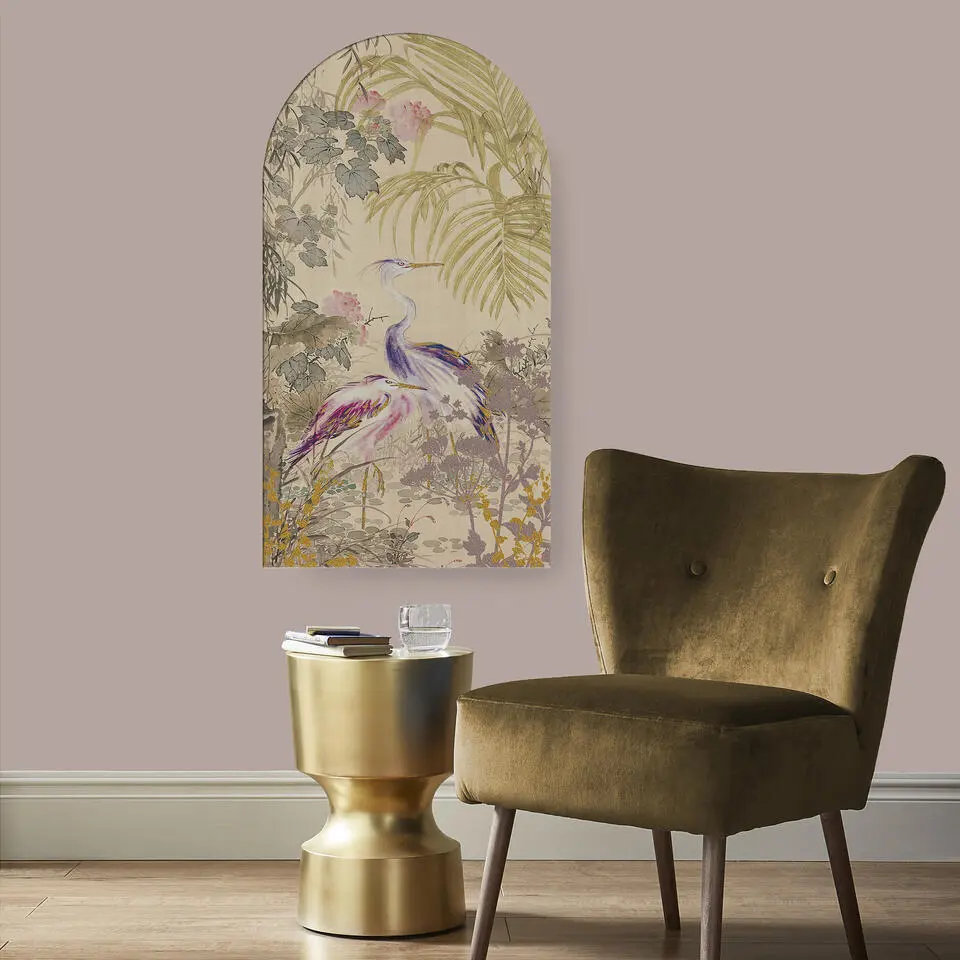 Art for the Home Reigers tussen Bloemen Japanse Stijl 100x54cm