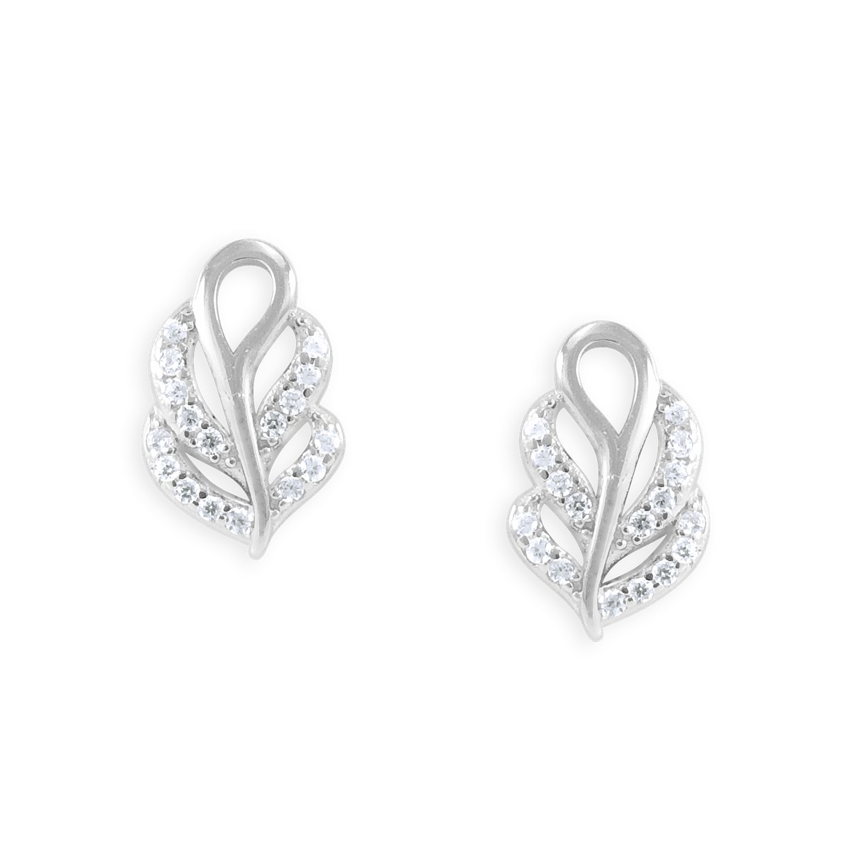 Boucles d'oreilles en argent 925 rhodié avec oxydes de zirconium