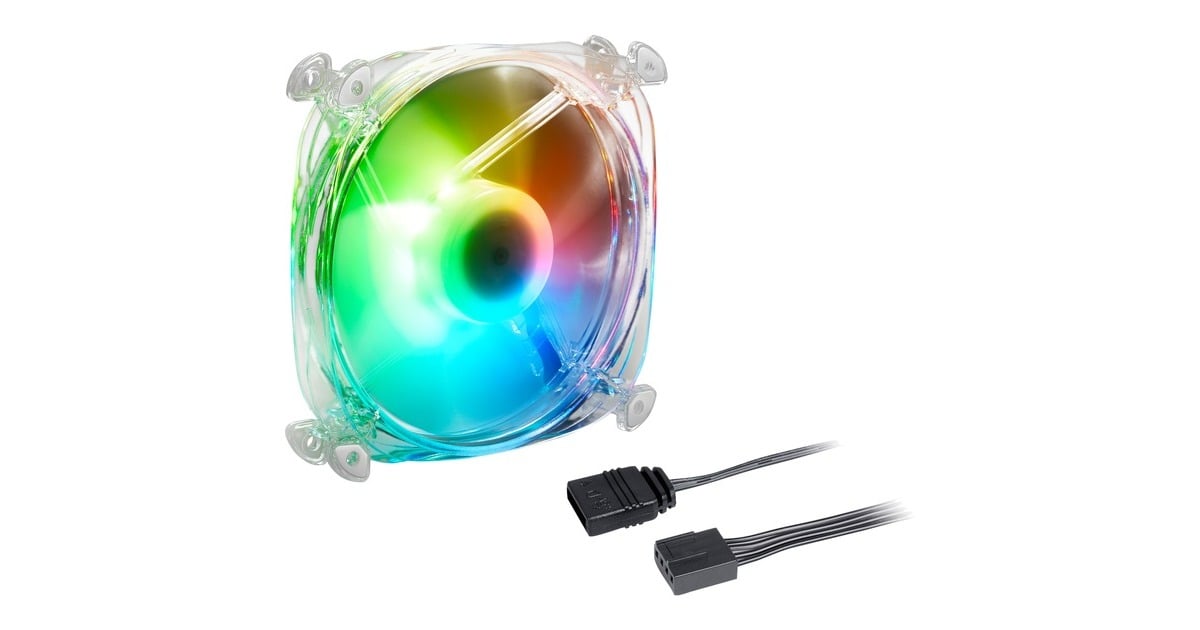 SharkoonSHARK Disc PWM RGB case fan  (Transparant, 120 x 120 x 25 mm)