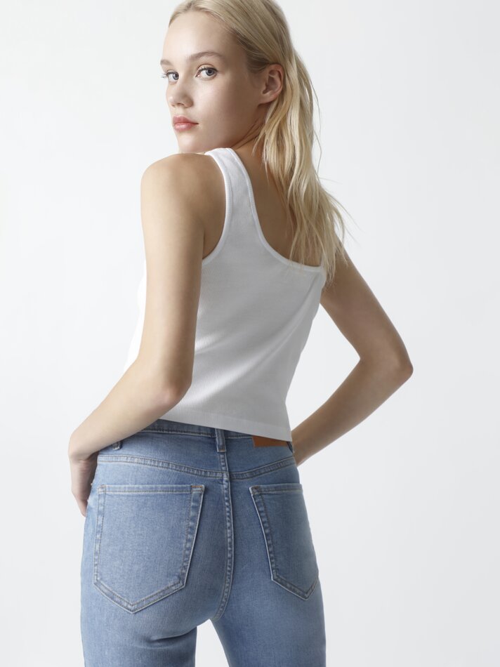 Calça jeans skinny de cintura alta - Índigo
