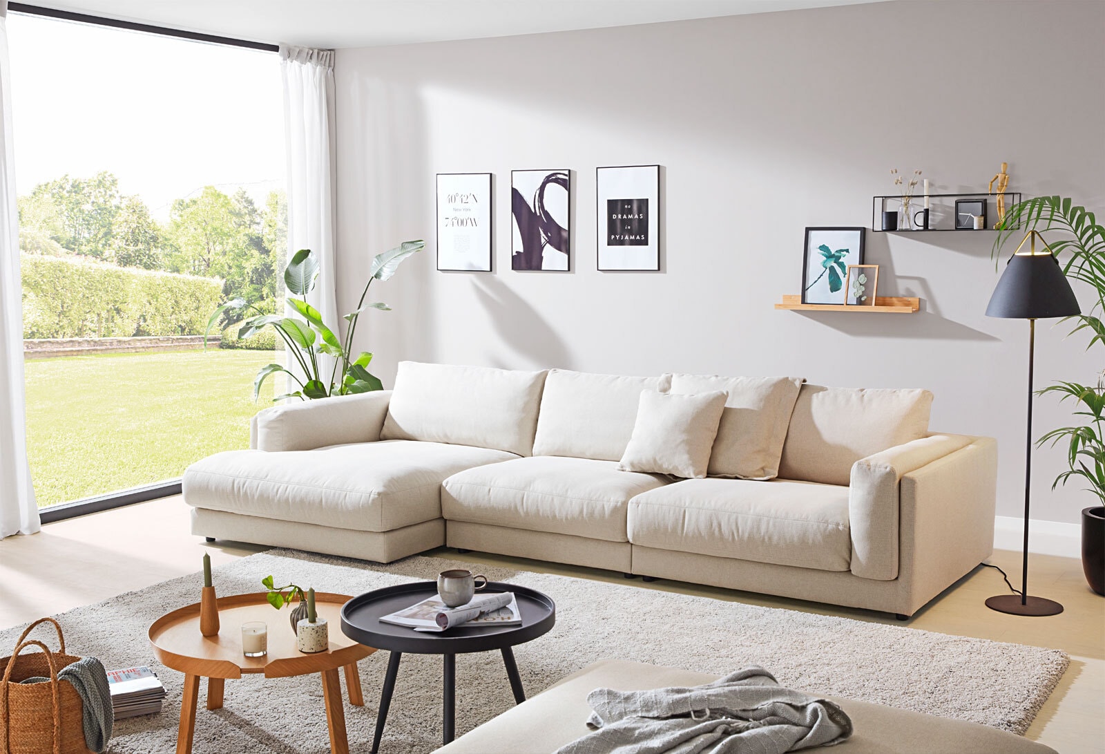 Ole Gunderson Ecksofa-Kombi LASSE III 125 x 352 cm naturbeige