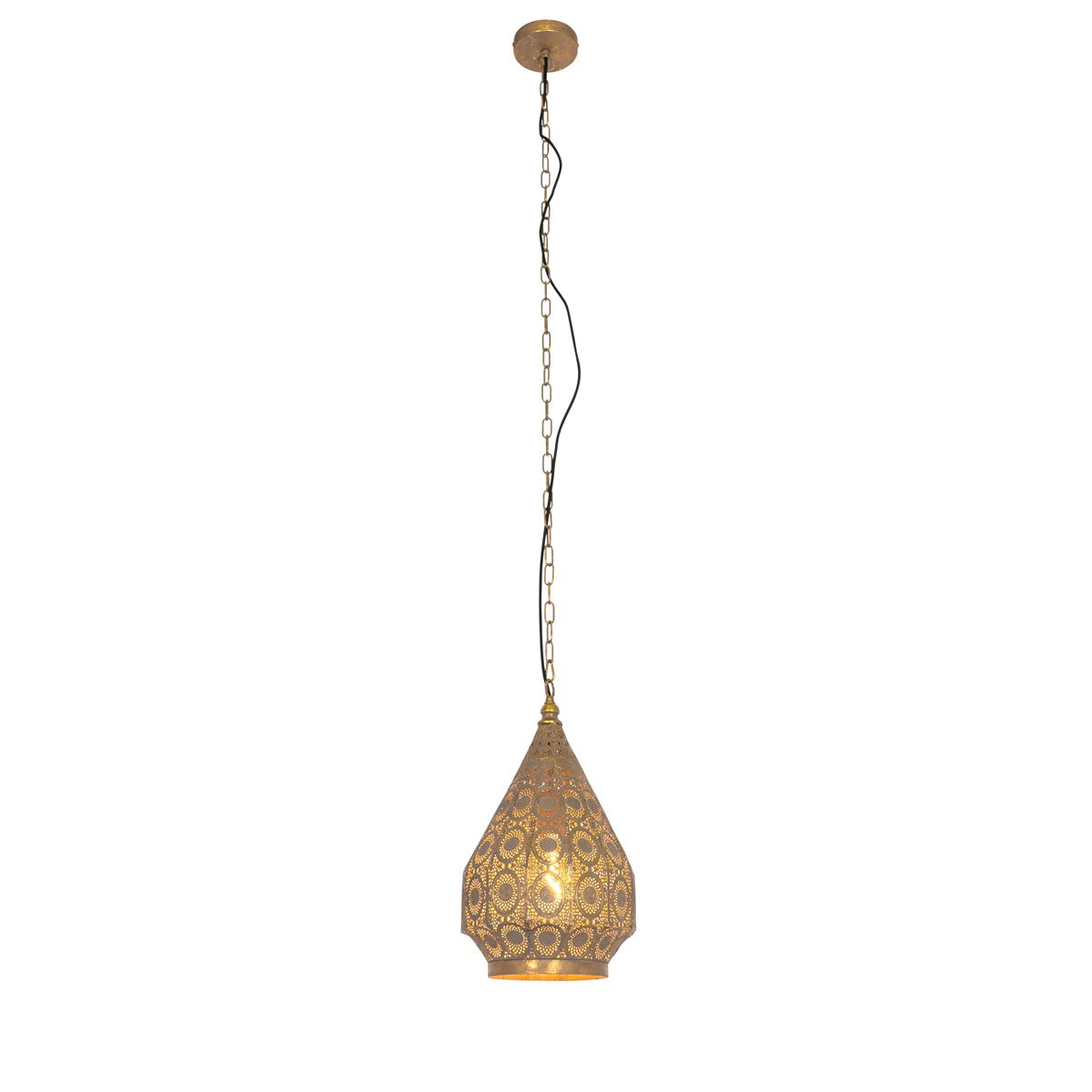 Oosterse hanglamp goud met patroon 26cm - Mowgli