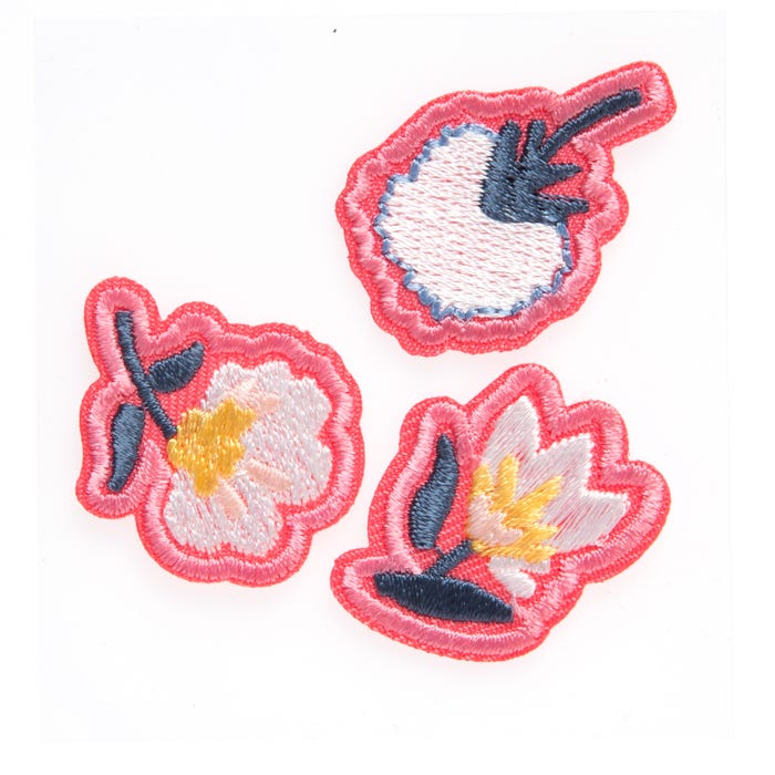 Atelier Veritas-Set van 3 patches met bloemen