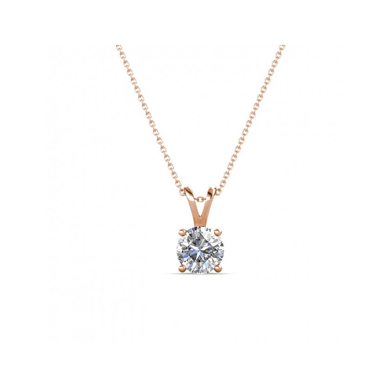 Pendentif Vernice Stone - Or Rosé et Cristal
