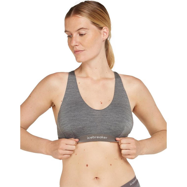 Icebreaker W Mer 125 Cool-LiteSprite Racerback Bra Gritstone Hthr