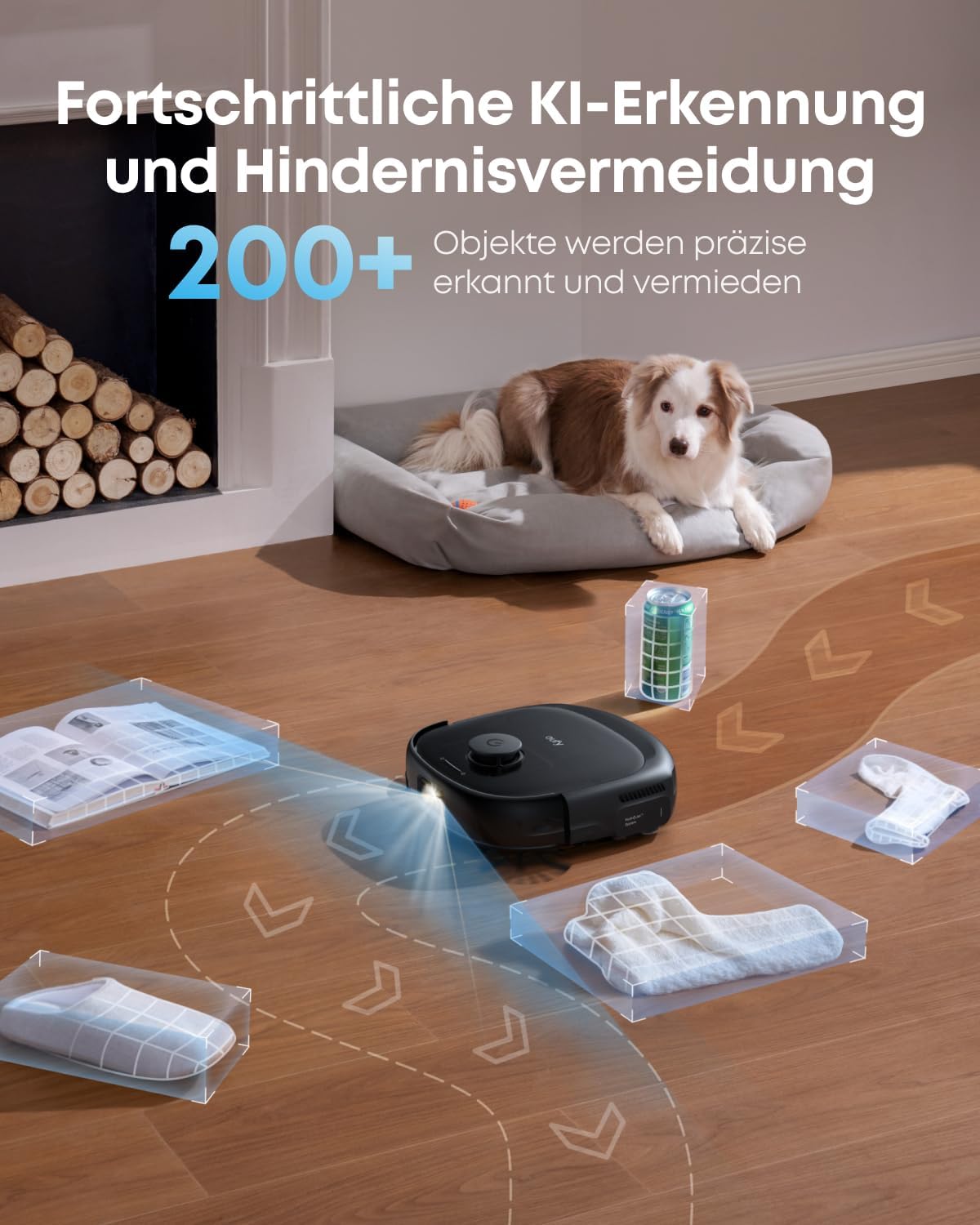 eufy Omni E25 HydroJet Saugroboter mit Wischfunktion, 20.000Pa Turbo-Saugkraft, DuroSpiral Entwirrbürsten, CornerRover Arm für Ecken, All-in-One-Station, für Tiere & Kinder.