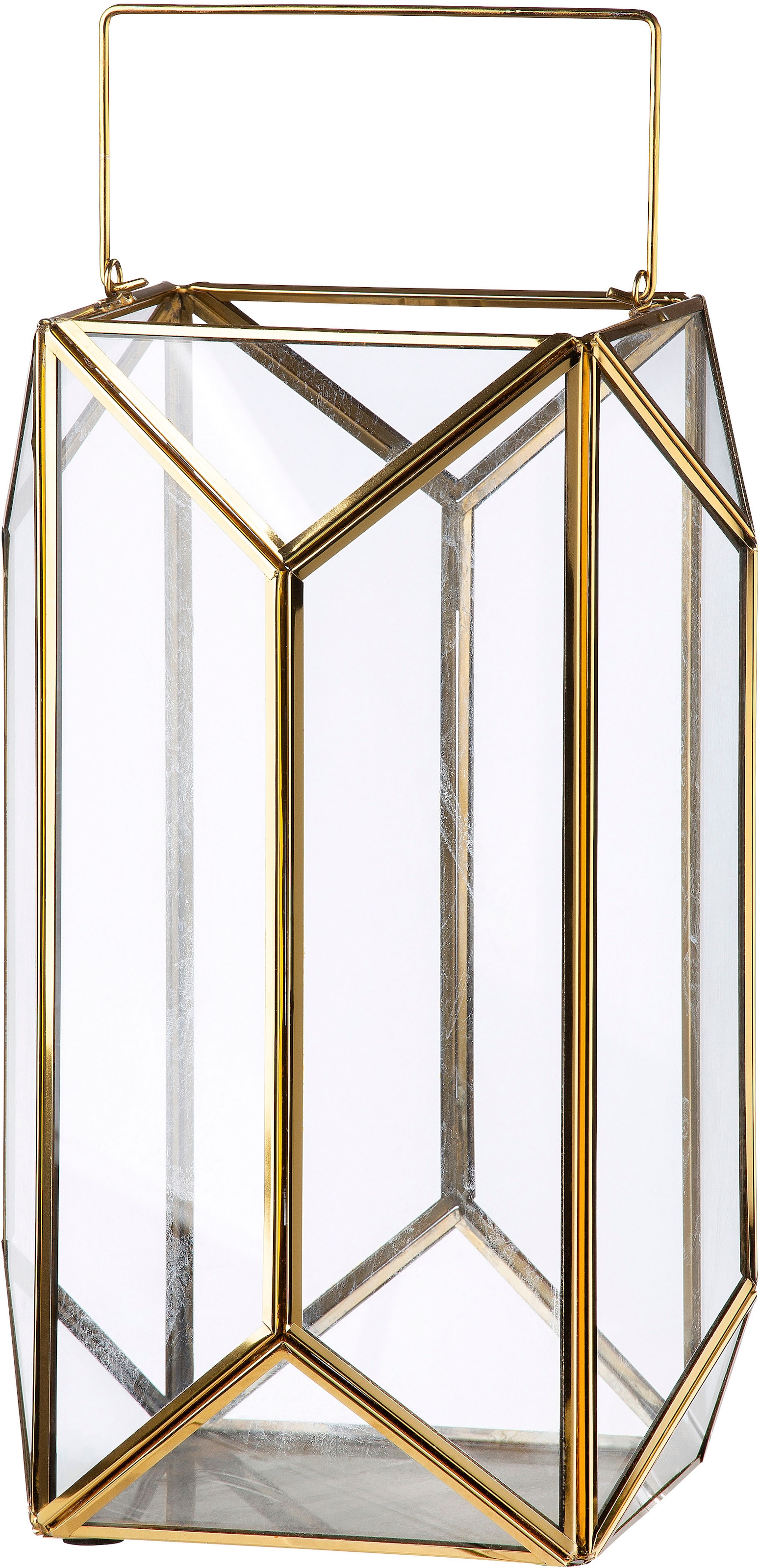GILDE Windlicht »Kerzenhalter Cozy, Laterne« 1-flammig, aus Metall und Glas, Höhe ca. 29 cm