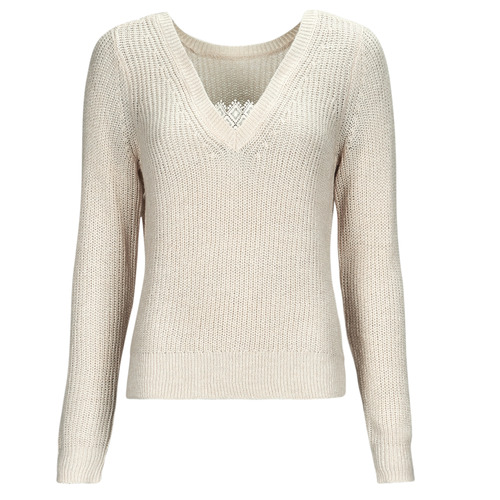 Vila - VIDEBRA REV L/S V-NECK KNIT TOP - Beige