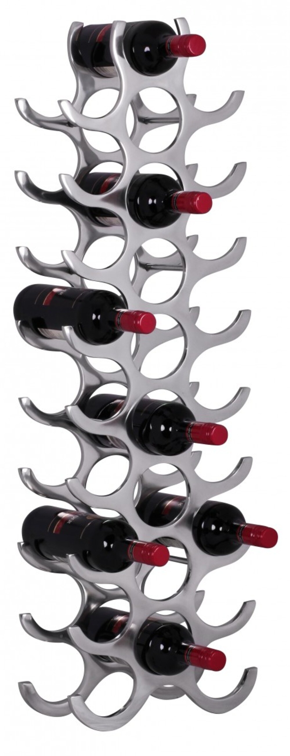 KADIMA DESIGN Weinregal Flammen aus Aluminium, 27 Flaschen, 98x31x14cm, Modernes Aussehen