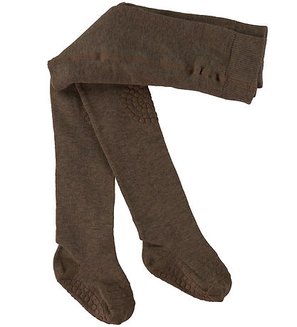GoBabyGo Rutschfeste Strumpfhosen - Wolle - Chestnut
