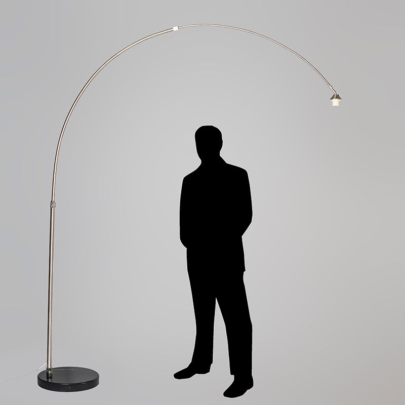 Moderne booglamp staal met marmeren voet - XXL