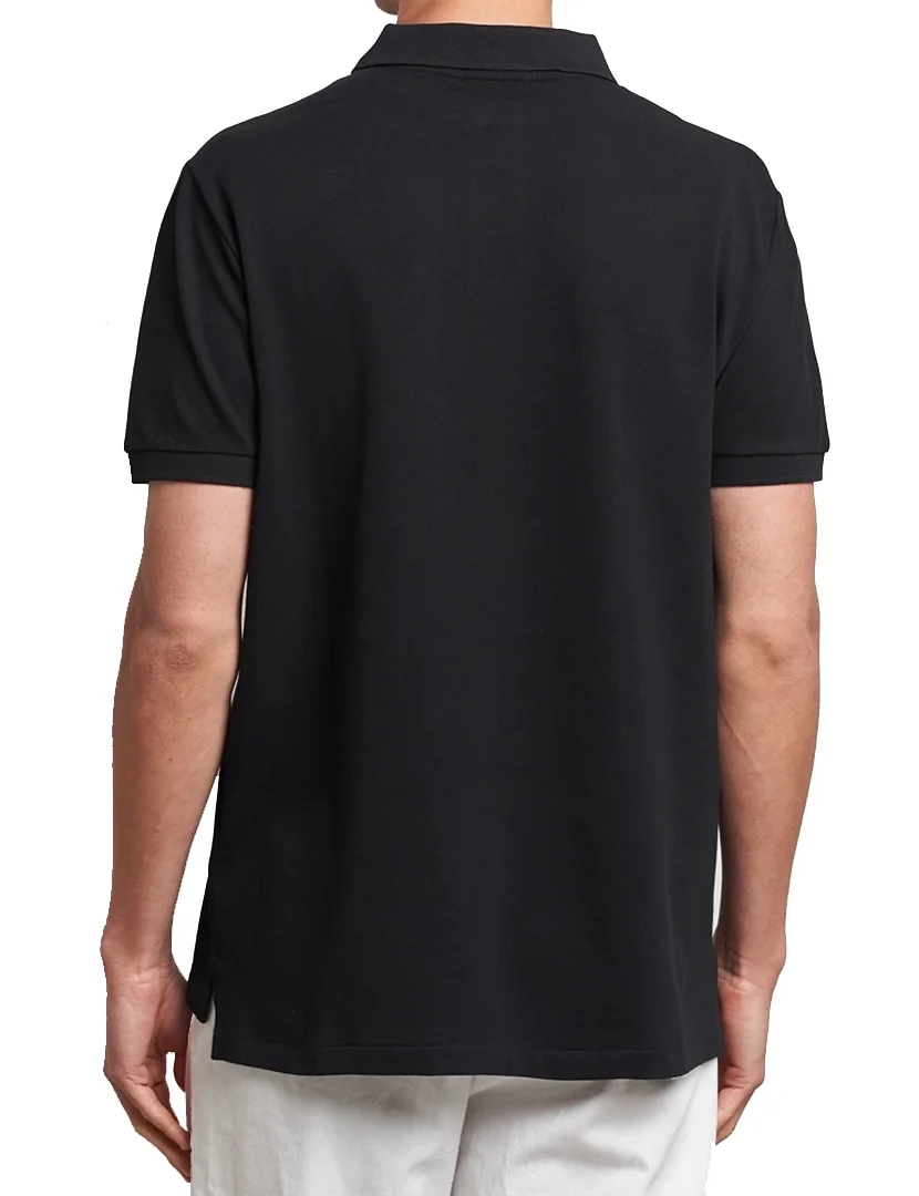Black Slim Fit Polo Red Logo