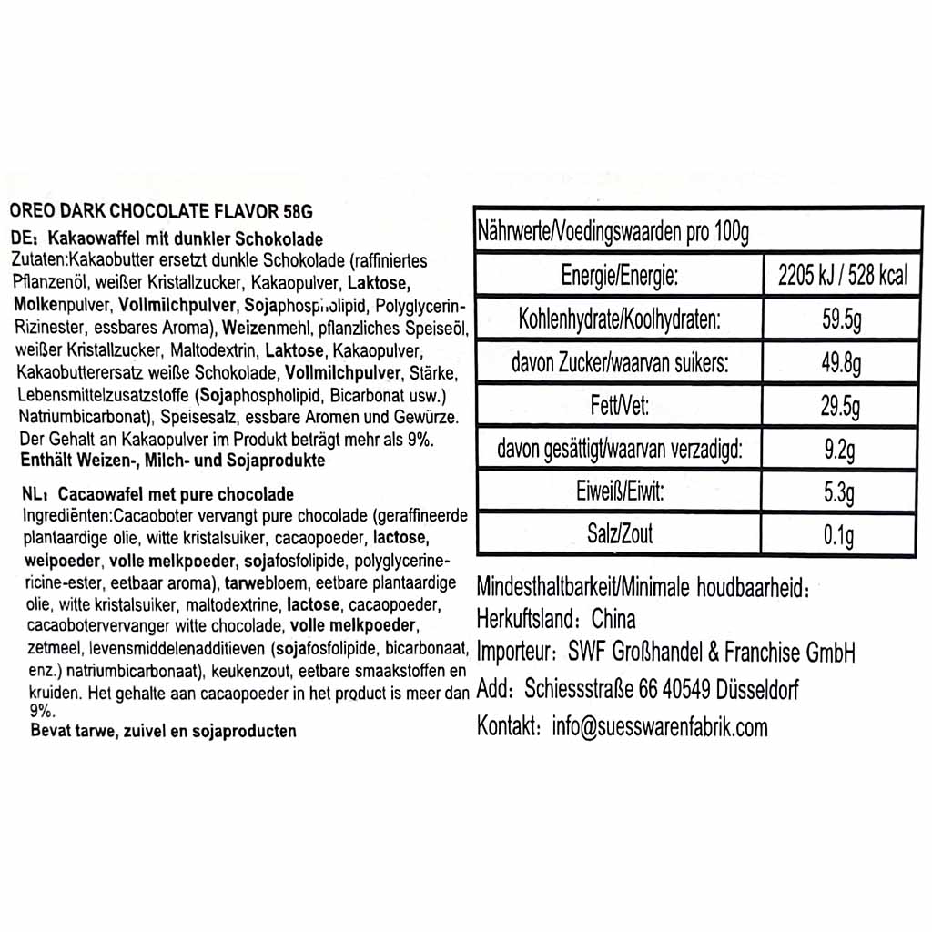 Oreo Dark Chocolate Flavour 58g Küchlein MHD:16.2.25