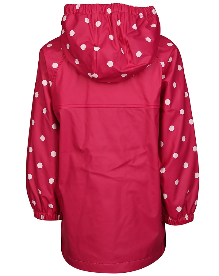 Regenmantel RAGLAN DOTTED mit abnehmbarer Kapuze in pink