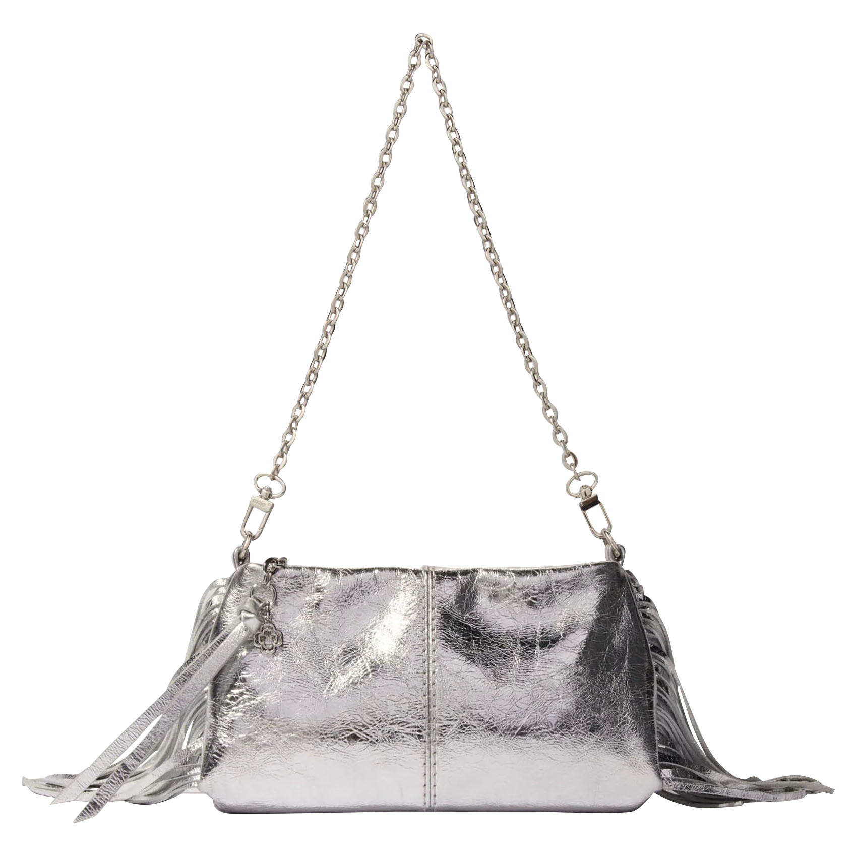 MISS M POUCH - Sac pochette en cuir métallisé| Argent